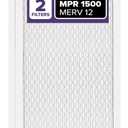 Filtrete 12x24x1 AC Furnace Air Filter, MERV 12, MPR 1500, CERTIFIED asthma & allergy friendly, 3 Month Pleated 1-Inch Electrostatic Air Cleaning Filter, 2-Pack (Actual Size 11.69x23.69x0.78 in)