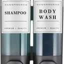 Shampoo and Conditioner Dispenser,Unisense Shower Soap Dispenser 2 Chamber No Drill Wall-Mounted Shampoo Dispenser for Shower Wall Mounted Shower Dispenser for Bathroom Hotel Large Capacity,Black