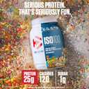 Dymatize x Fruity Pebbles ISO100 Whey Protein Powder Isolate, 25g of Protein, 20 Servings, 5.5g BCAAs, 120 Cal., Gluten Free, 1g Fat, 1g Sugar, 2g Carb (EXP 03/01/28)