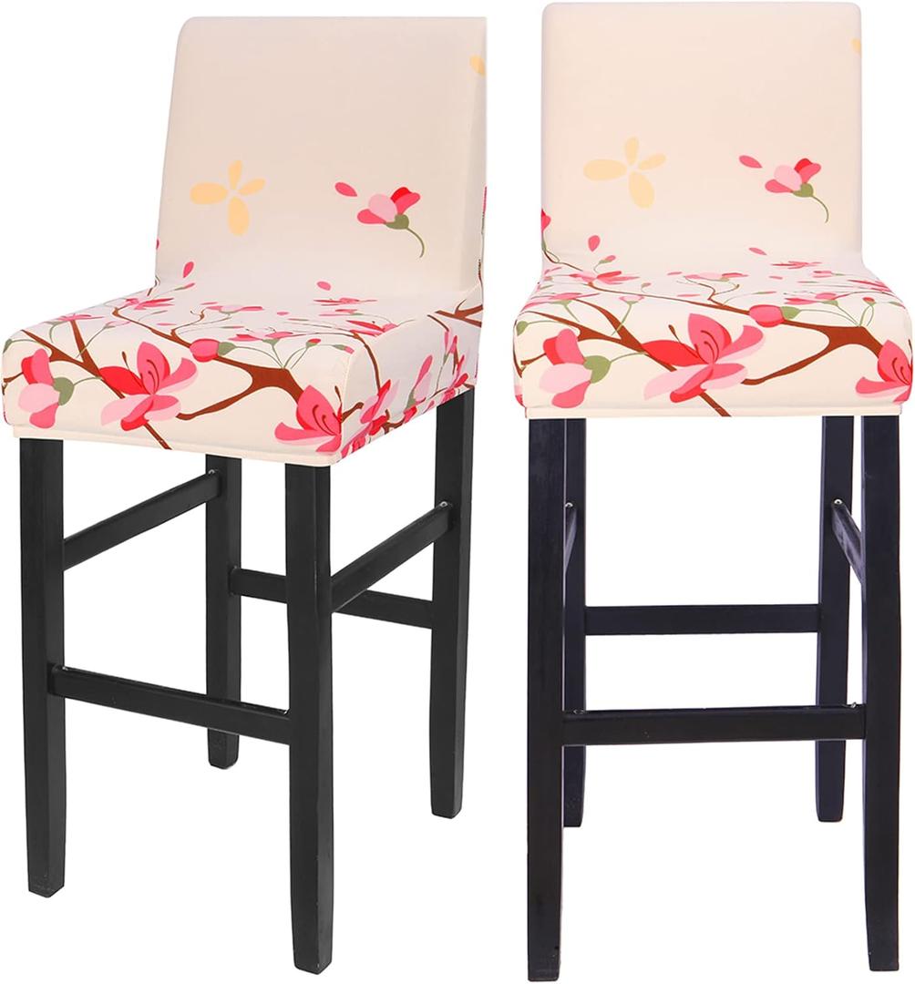 Deisy Dee Stretch Slipcovers Chair Cover for Counter Height Side Chairs Covers Stretch Protectors Pack of 2 C172 (KK)