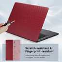 Funut Crocodile for MacBook Pro 14 inch Case M5 2026 M4 2025 M3 M2 M1 2024-2021 A3427 A3426 A3434 A3112 A3185 A3401 A2918 A2992 A2779 A2442, Aligator PU Leather Hard Shell &Keyboard Cover, Red