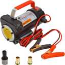 BLACKHORSE-RACING 12V DC Portable Electric Fuel Transfer Extractor Pump Diesel Kerosene Oil Commercial Motor Auto