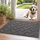 hicorfe Dirt Trapper Indoor Doormat,20"x31.5" Welcome Door mat,Non Slip Backing Washable Door Mats,Absorbent and Resistant Low-Profile Entrance Inside Floor Mat for Front Back Door and Entryway (Grey)