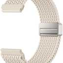 DaQin 18mm  Magnetic Braided Band Compatible with Garmin Vivoactive 5/Vivoactive 6/4/3 Watch Bands, Stretchy Nylon Strap for Garmin Venu 3S/Sq/Venu 2/Forerunner 165/55/245/265/255 Women Men 