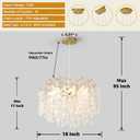 18-Inch Coastal Chandelier, 6-Light Gold Tree Branch Chandelier, Modern Foyer Bedroom Chandeliers with Adjustable Height, Round Crystal Pendant Light Fixtures for Entryway Dining Room, E12