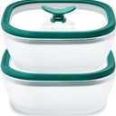 Anyday 2 Pack 2.5 Cup Microwavable Glass Lunch Containers With Glass Lids, Microwave Safe Lunch Bowls with Lids for Work, Food Storage, Bento Box Meal Prep Container