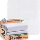 Waterproof Reusable Incontinence Bed Pads Washable Incontinence Underpads 8 Cups Absorbency,Mattress Protector for Adults, Kids and Pets(34x 36 inch 2 Pack) (White)