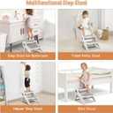MoreFeel Foldable Toddler Step Stool for Bathroom Sink - 2-Step Kids Stool for Potty Training, Kitchen Counter & Bedroom, Sturdy Non-Slip Child Safety Stool Helper