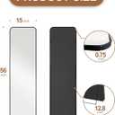 Delma Full Length Mirror, 56"x15" Floor Standing Full Body Mirror for Bedroom, Wall Mounted, Freestanding or Leaning, Rounded Corners Rectangle Design for Living Room, Bedroom or Dressing Room(Black)