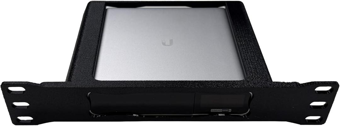 1U 10" Rackmount Bracket for Unifi Cloud Key G2 (Black)