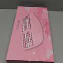 Lomiluskr Wired Ergonomic Keyboard with PU Wrist Rest, Carpal Tunnel Keyboard, Colorful Split Ergo Design, Comfortable Natural Typing, Compatible with PC/Laptop (Pink)