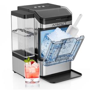 Professional Nugget Ice Maker Machine - 38 lbs/24H Output, Chewable Soft Ice, One-Touch Self-Cleaning, 3L+1.5L Dual Tank Design, Portable Countertop Ice Maker for Kitchen, Bar, Office, Party