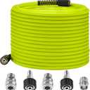 M MINGLE Pressure Washer Hose 50 FT x 1/4" - Replacement Power Wash Hose with M22 14mm Stainless Steel Quick Connect Power Washer Adapter Sets - 3600PSI
