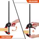 24" Bar Clamps for Woodworking, 2-Piece One-Handed Clamp/Spreader with 2.7 Inch Throat, Light-Duty Quick-Change F Clamp with 170 lbs Load Limit