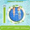 Inflatable Water Hammock Floating Dock 8 FT with Mesh, Tanning Pool Raft Round Ring for Adults, Sun Float Chill Platform for Lake and Beach with Water Ladder and Cup Holder