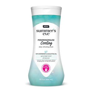 Summer's Eve Perimenopause Cooling Wash, Cooling pH-Balanced Formua with Eucalyptus to Remove Odor, 15 Fl Oz