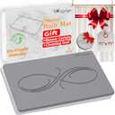 Natural Stone Bath Mats for Bathroom, Non Slip - Quick Drying Stone Bath Mat, Diatomaceous Earth Shower Mat, Easy to Clean Bath Stone Mat for Bathroom Floor (Grey Infinity)