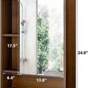 ChooChoo Bathroom Wall Mirror Cabinet, Medicine Cabinet with Single Door and Adjustable Shelf, Over The Toilet Space Saver Storage Cabinet, Walnut, 6.3"d X 21.6"w X 24.0"h