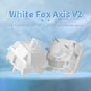 White Silent Creamy Switch, 5-Pin Cherry POM Axis MX Switch, Fox Axis V2 Keyboard Clicker for Gaming Keyboard or 3D Prints(35 Pcs)