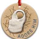 5 x Adore Him Nativity Scene Christmas Ornament 2025 - Baby Jesus Christian Ornament, Religious Christmas Tree Decoration for Believers - Faith-Based Gift Celebrating The Birth of Jesus