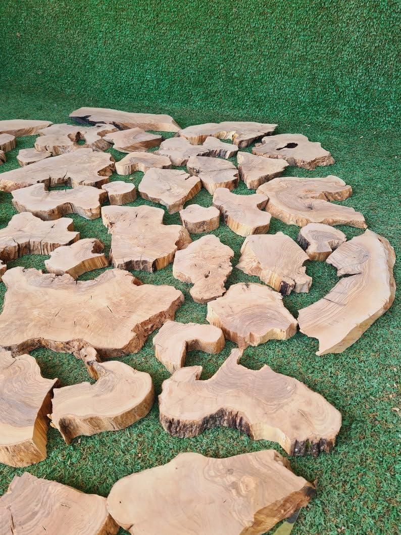 Olive Wood Pieces for Epoxy Board Projects- Small Woods for Resin Board Islands, Raw Edge Olive Wood Slabs