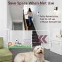 Retractable Baby Gate for Doorways & Stairs, 33" Tall 120" Extra Wide Mesh Safety Fence for Pet, One-Hand Operation Secure Closure Essential Fit for Deck Porch Hallways Patio, Indoor & Outdoor
