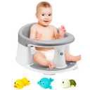 Baby Bath Seat, Infant/Toddler Sit Up Bathtub Seat for 6-12-24 Months, Baby Bath Essentials, Great Shower Gifts for Newborn and New Mothers (Gray-2025)