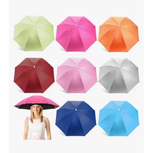 8 Pack Umbrella Hats, 27 Inch Hands Free Head Umbrella with Elastic Band, Folding UV Protection Waterproof Sun Rain Cap for Fishing, Beach Hiking, Camping, Gardening, Multicolor