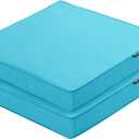 Outdoor Chair Cushions 19 x 19 Inch Waterproof Patio Chair Cushions with Tie 5 Year Color Fastness Thick Outdoor Seat Cushion for Garden Lawn Patio Furniture Teal Set of 2