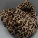 Long leopard suit collar faux fur coat women's casual coat autumn and winter new. (Medium)