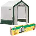 Miracle-GRO 6' x 4' x 6' Outdoor Mini Walk-in Greenhouse Plant Tent, All-Season Small Walk-in Plant Growth Accelerator with UV-Treated Fabric Cover and Zippered Panels, Clear