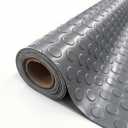 StellarStar 4x20 FT Garage Floor Mat, 2mm Thickened PVC Coin Pattern Garage Mat with 20PCS Tapes, Rubber Flooring Rolls for Under Car, Non-Slip Rubber Motorcycle Mat for Golf Cart, Trailer, Gray