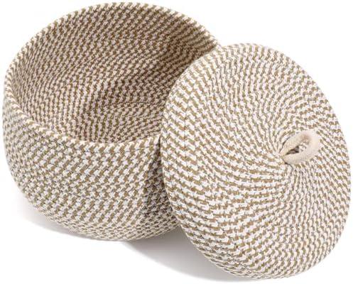 Hemoton Rope Storage Basket Lidded Basket Nursery Storage Container Rattan Wicker with Lid Decor Multifunctional s Baby Diaper Rack Cotton Rope Cute Hemoton Rope Storage Basket Lidded Basket Nursery Storage Container Rattan Wicker with Lid Decor Multifunctional s Baby Diaper Rack Cotton Rope Cute