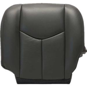 SecosAutoparts Driver Side Bottom Dark Gray# 692/69i Replacement Leather Seat Cover Compatible with Chevy Silverado Avalanche Tahoe Suburban GMC Sierra Yukon 2003 2004 2005 2006 (Black)