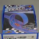 DKOXT Flexible Race Track for Kids 15 Feet of DIY Flex Track Race with 2 Cars & 3 Strong Suction Cups Car Ramp Toy Track, for Kids Ages 3+, Blue