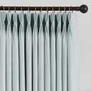 Dusty Blue Pinch Pleated 84 inch Long Linen Curtains 2 Panels Set for Living Room Track System Curtains Neutral Modern Elegant Light Filtering Semi Sheer Linen Blend Pinch Pleat Drapes 84 Length