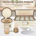 China Storage Hard Shell Containers 5-Piece Set Moving Boxes for Dinnerware, Glasses, Plates, Mugs and Saucers Sturdy Dish Organizer with Dividers for Seasonal Storage - Service for 12 - Beige Quilted