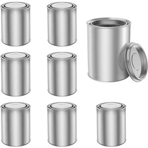 8 PCS Empty Paint Cans With Lids (1 Pint Size), Empty Metal Paint Cans With Lids,2 Cup Capacity, Empty Pint Paint Cans With Lids Storage Containers Can Be Used for DIY and Paints Storage and More