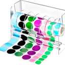 Qilery Adjustable Label Dispenser Acrylic Roll Sticker Dispenser Sticker Holder Organizer Label Stand for Holding Office and Home(7 Disks)