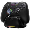 EasySMX X05Pro Wireless PC Gaming Controller with Smart Charging Dock – Full Quiet Buttons, Dual-Stage Linear Triggers, 8-Way D-Pad, Programmable Buttons, Hall Effect Joysticks, 1000mAh Long Battery Life, 1000Hz Polling Rate, Compatible with PC/Switch/Android/iOS, Black.