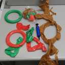 2PCS Christmas Party Toss Game Inflatable Reindeer Antler Hat with Rings for Kids Adults Family Xmas Fun Games (1 Pump 8 Rings, 2 Antlers)