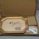 Gold Framed Canvas Wall Art Vintage Decor,White Swan Painting Prints,8"x12"Picture Frame With Accessories for Living Room Bathroom Kitchen Bedroom