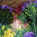 2 Sets Artificial Hanging Flower for Outdoors, Fake Hanging Basket for Outside,2 Hanging Basket with 26 Pcs Faux Silk Flowers for Porch, Balcony and Patio Decor(Mixed)