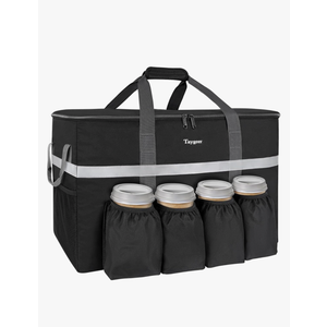 Taygeer Insulated Food Delivery Bag for Uber Eat, Doordash, Beverages, Grubhub, Large Catering Thermal Bag for Cold and Hot Food Transport, Insulated Grocery Bags with 4 Cup Holders