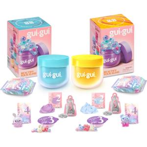 Gui Gui Scented Slime 2-Pack Bundle, Butter & Cloud, 5 Step DIY Process to Customize Your Ultimate Slime Glow-Up, Resealable and Reusable Container, ASMR Experience