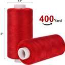 Eoehro 72pcs Sewing Thread Kit, 36 Colors, 400 Yards per Spool Polyester Thread, Prewound Bobbins, Sewing Machine Threads