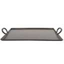G.E.T. SSTPD-1915-ANT Heavy-Duty Metal Serving/Ottoman Tray with Handles, 19" x 15", Hammered Bronze