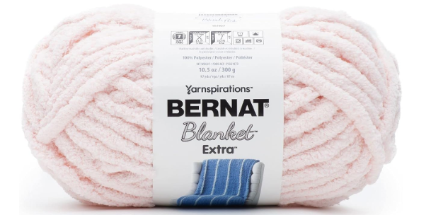 Bernat Blanket Extra Blush Pink Yarn - 1 Pack of 300g/10.5oz - Polyester - 7 Jumbo - 97 Yards - Knitting/Crochet