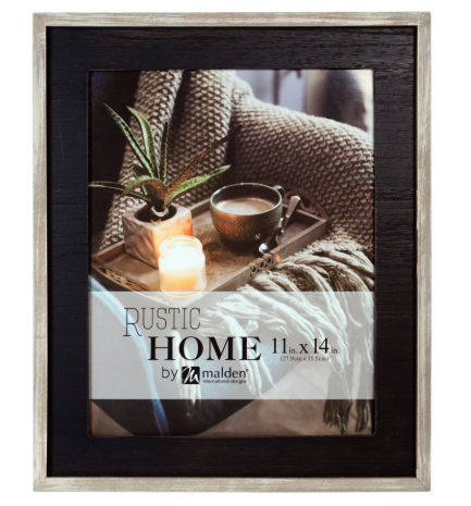 Malden Rustic Woods Wall Picture Frame - Black/Rustic Brown, 11"/14"