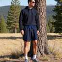 Separatec Mens Workout Shorts - 7 Inch Lightweight Breathable Quick Dry Gym Running Shorts for Men with Zipper Pockets (Blue, XL)